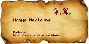 Hogya Marianna névjegykártya